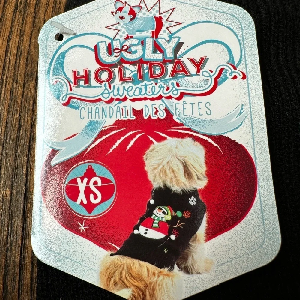 Pet Black Snowman Holiday Sweater